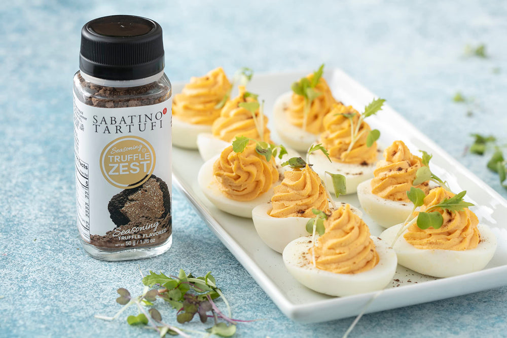 Sabatino Truffle Zest etiqueta con certificaciones Kosher y Non-GMO, confianza en calidad