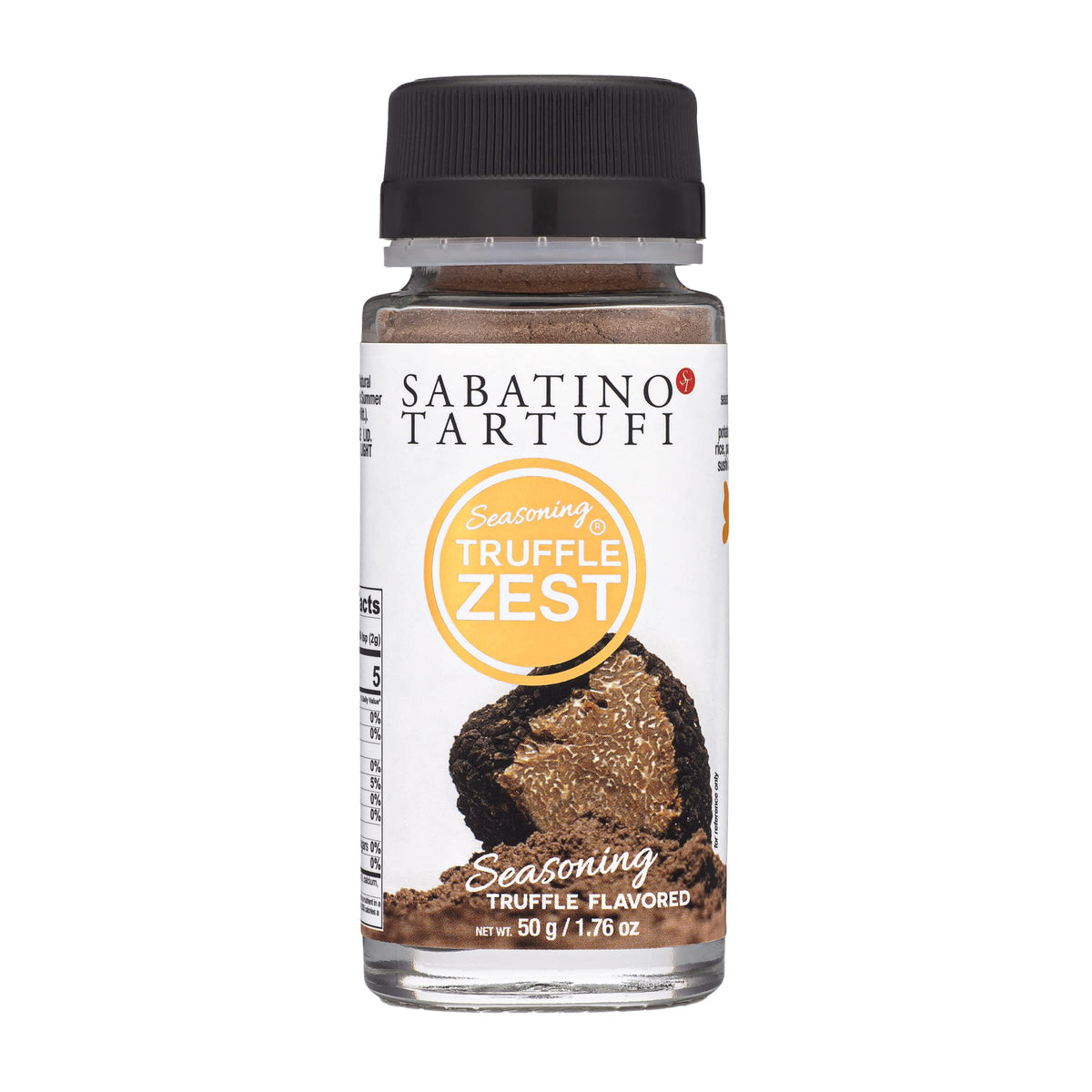 Sabatino Truffle Zest envase frontal mostrando diseño y tamaño, aporta sabor gourmet