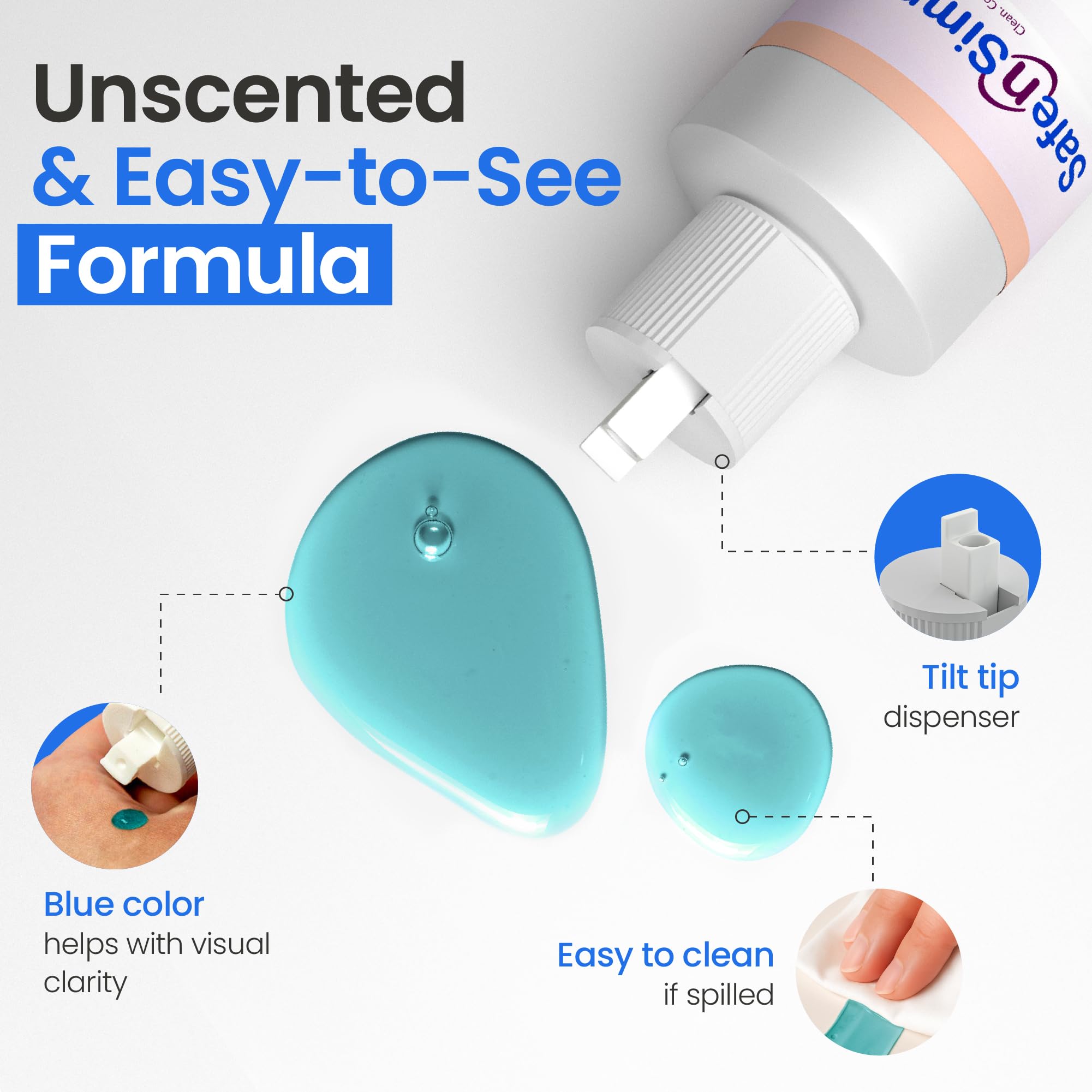 Safe n' Simple aplicación en el interior de una bolsa de ostomía, neutraliza olores