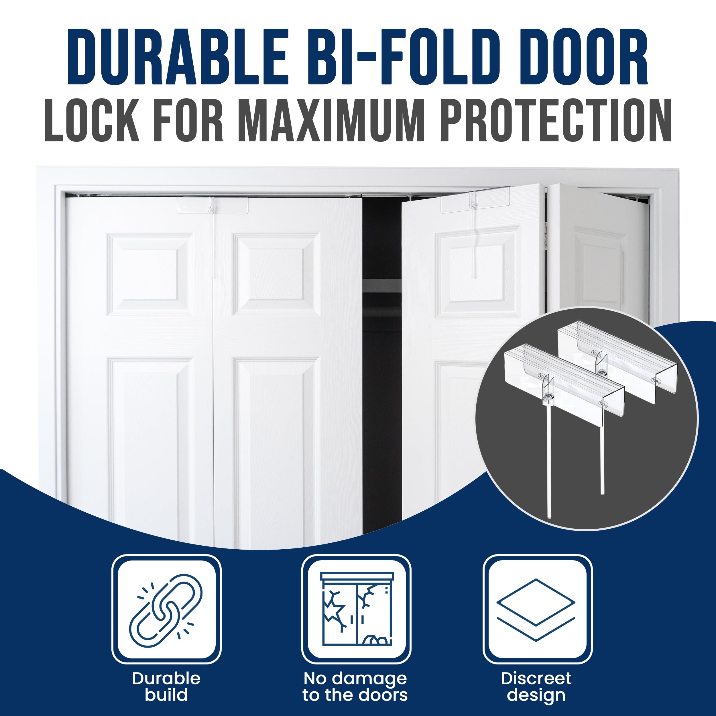 Safety Innovations perfil mostrando ajuste para puertas de 1 3/8 pulg comodidad