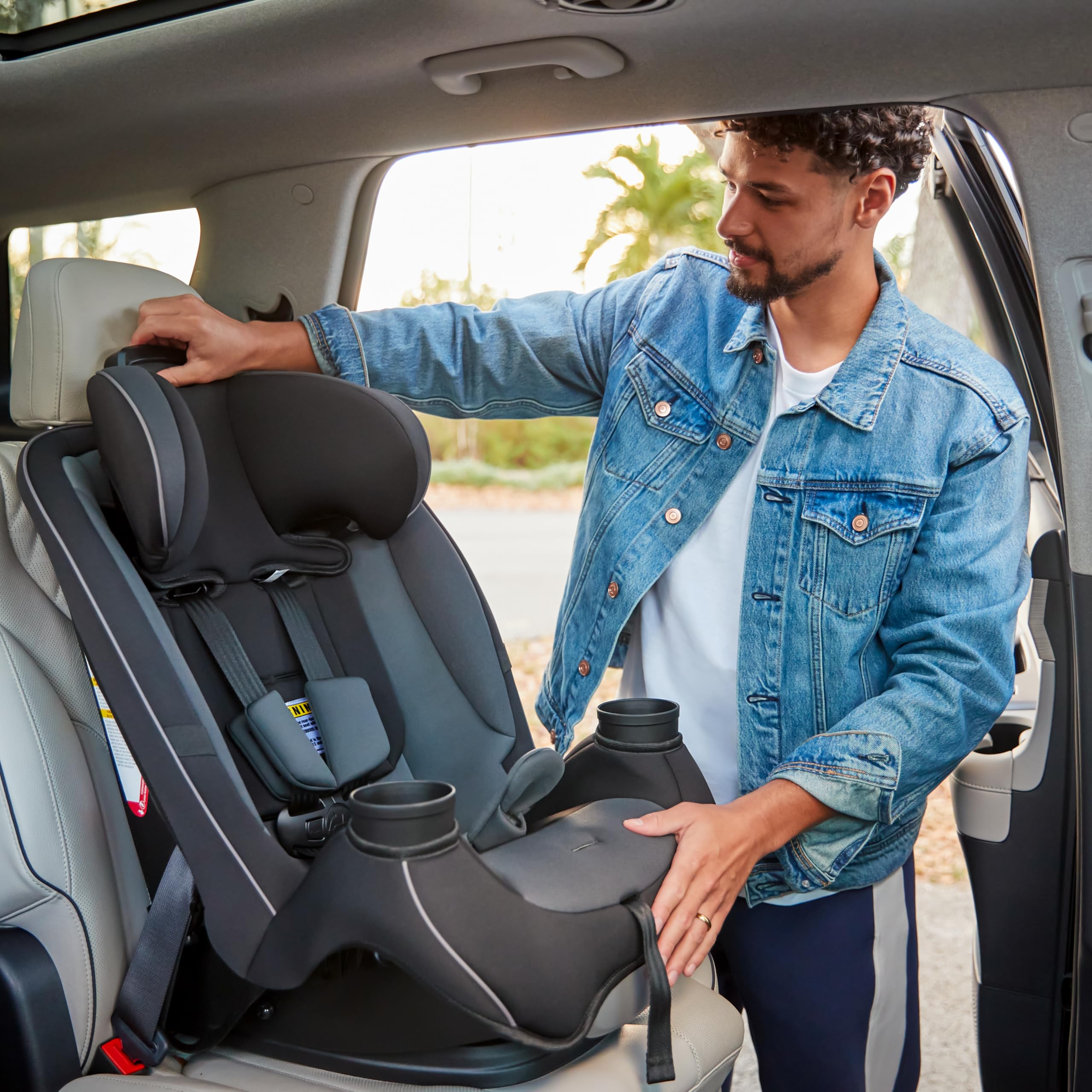 Safety 1st comparación de escala mostrando rangos de altura y peso para uso prolongado
