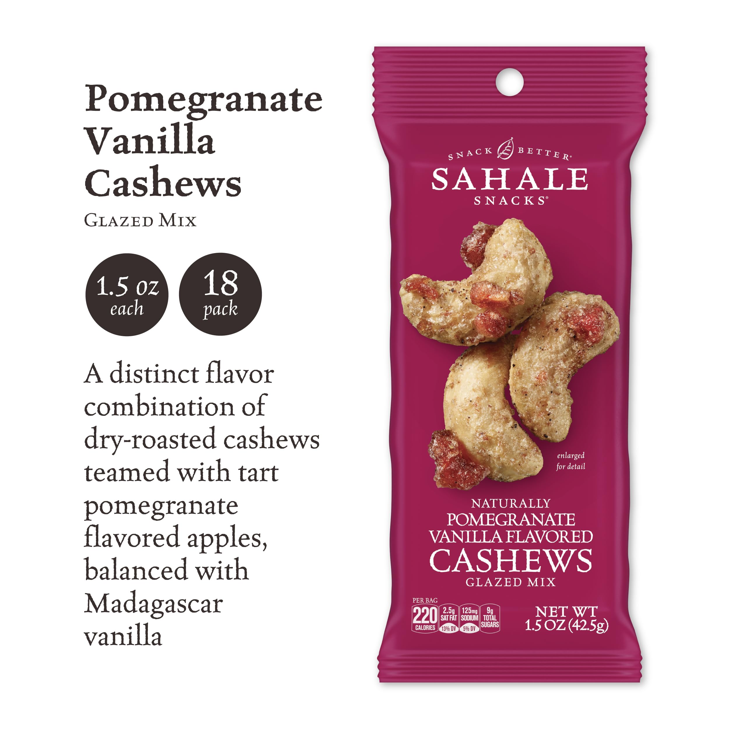 Sahale Snacks detalle de anacardos glaseados con textura crujiente y sabor equilibrado