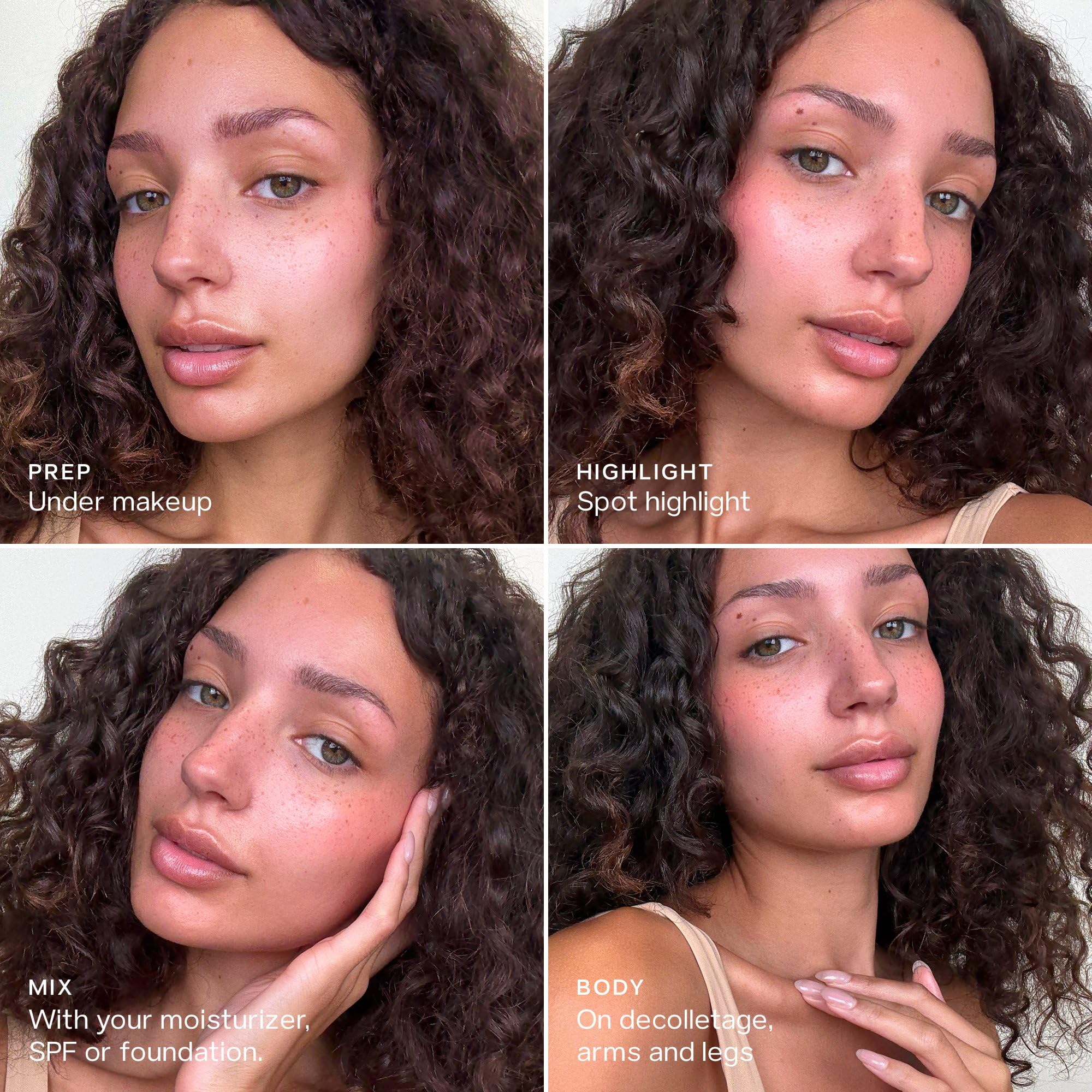 Saie mini glowy Super Gel comparación de tamaño junto a objetos cotidianos
