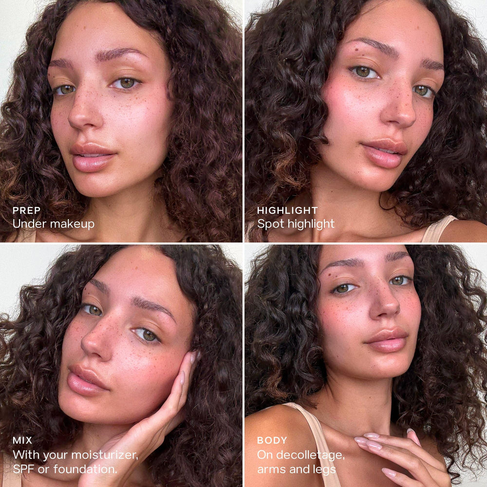 Saie mini glowy Super Gel comparación de tamaño junto a objetos cotidianos
