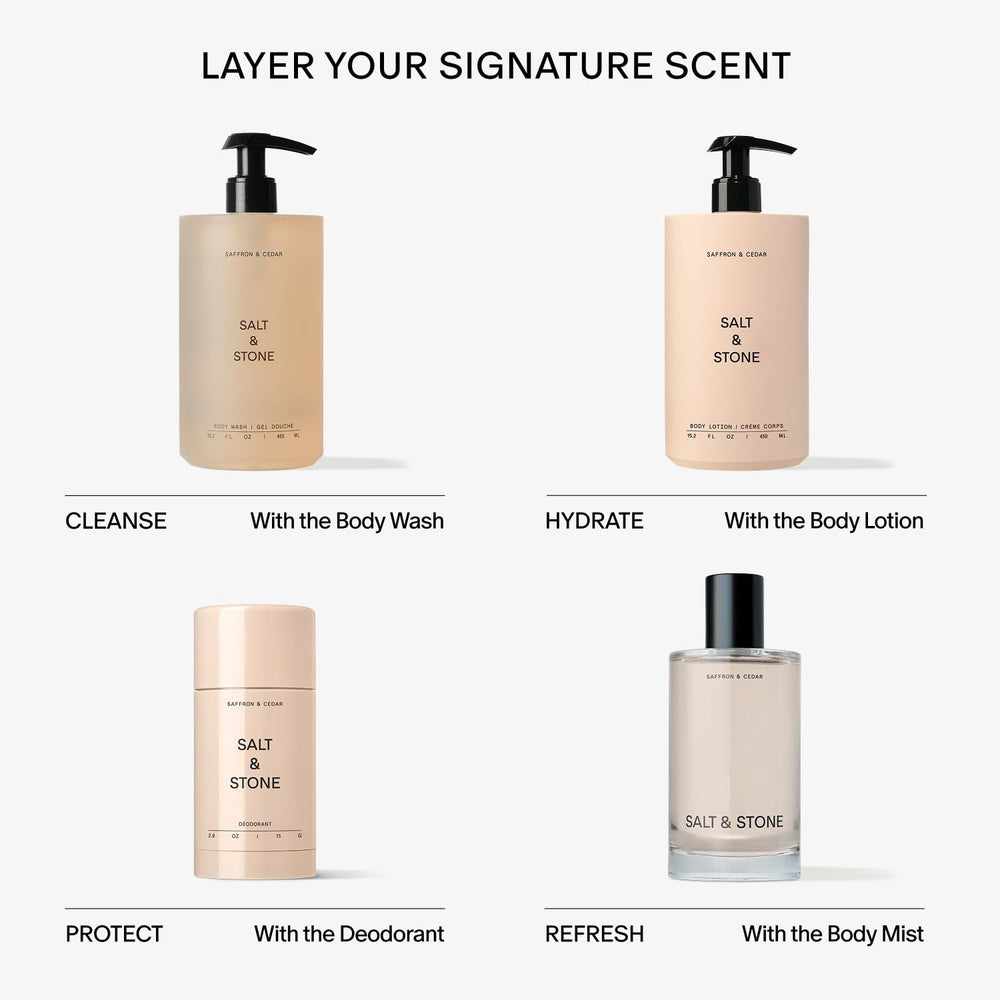 Salt & Stone junto a crema corporal sugerido en rutina diaria equilibrada