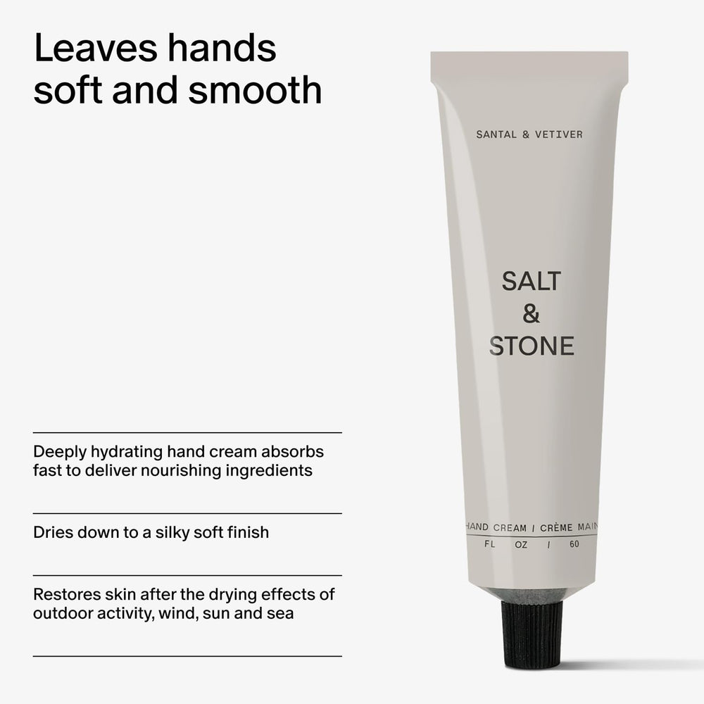 Salt & Stone etiqueta con ingredientes y certificación Leaping Bunny