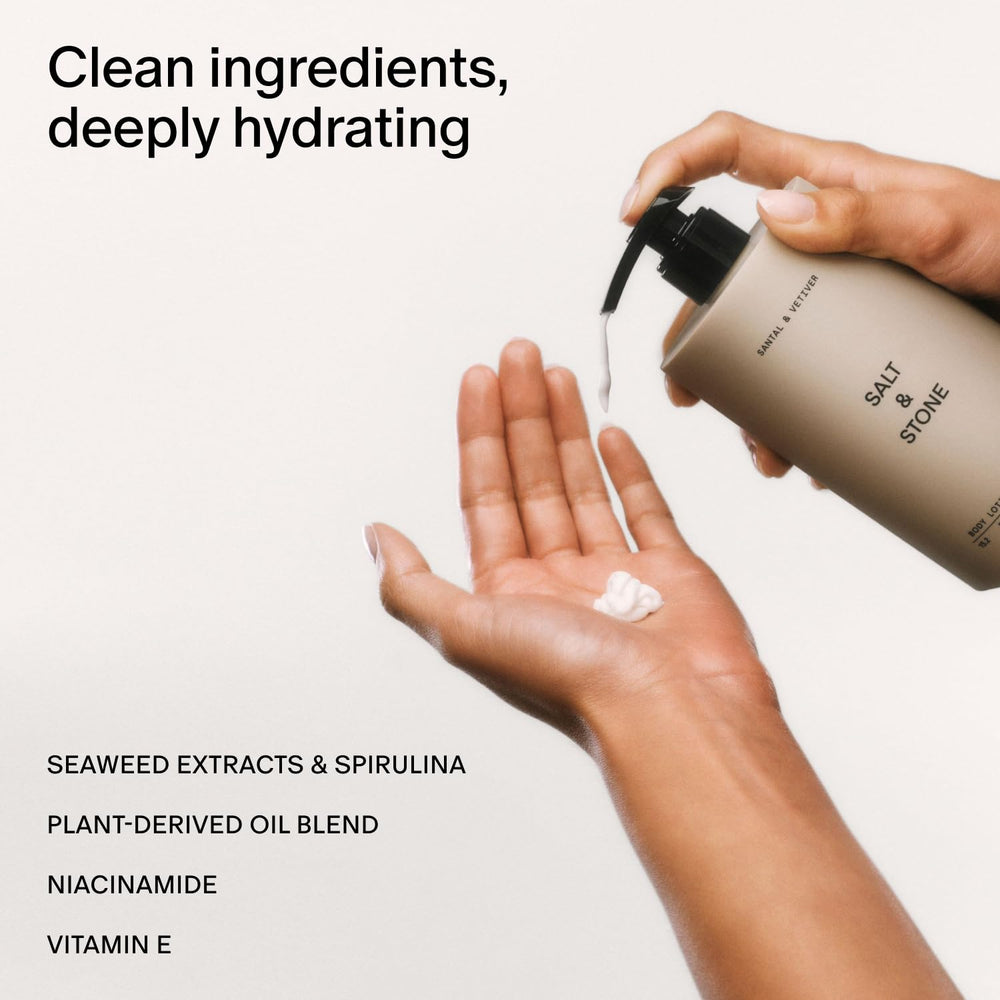 Salt & Stone textura cremosa absorbiéndose rápidamente, hidratación ligera