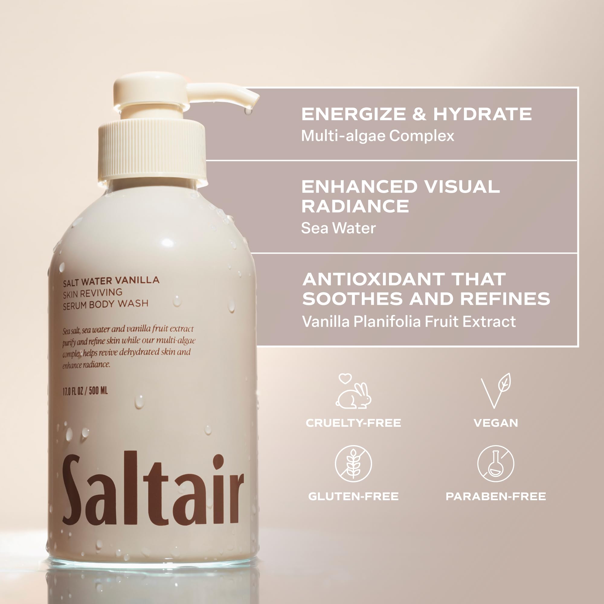 Saltair dos envases del pack 2x17 oz listos para uso prolongado