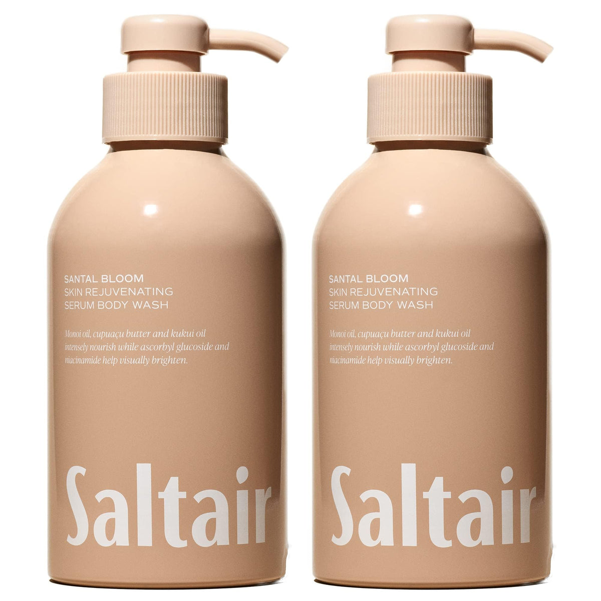 Saltair frente pack de 2 botellas Santal Bloom muestra tamaño y diseño