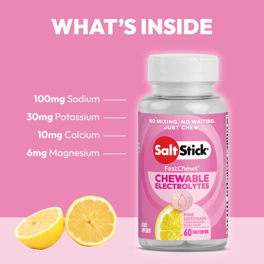 SaltStick tabletas masticables textura cercana facilidad consumo
