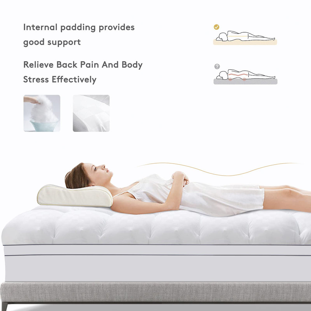 SameBed comparación de grosor del topper para visualizar la amortiguación añadida