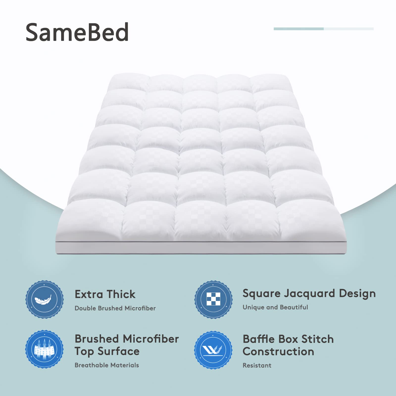 SameBed primer plano de la microfibra jacquard que aporta suavidad y durabilidad