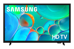 Samsung televisor frontal con pantalla HD mostrando colores vivos y beneficio visual