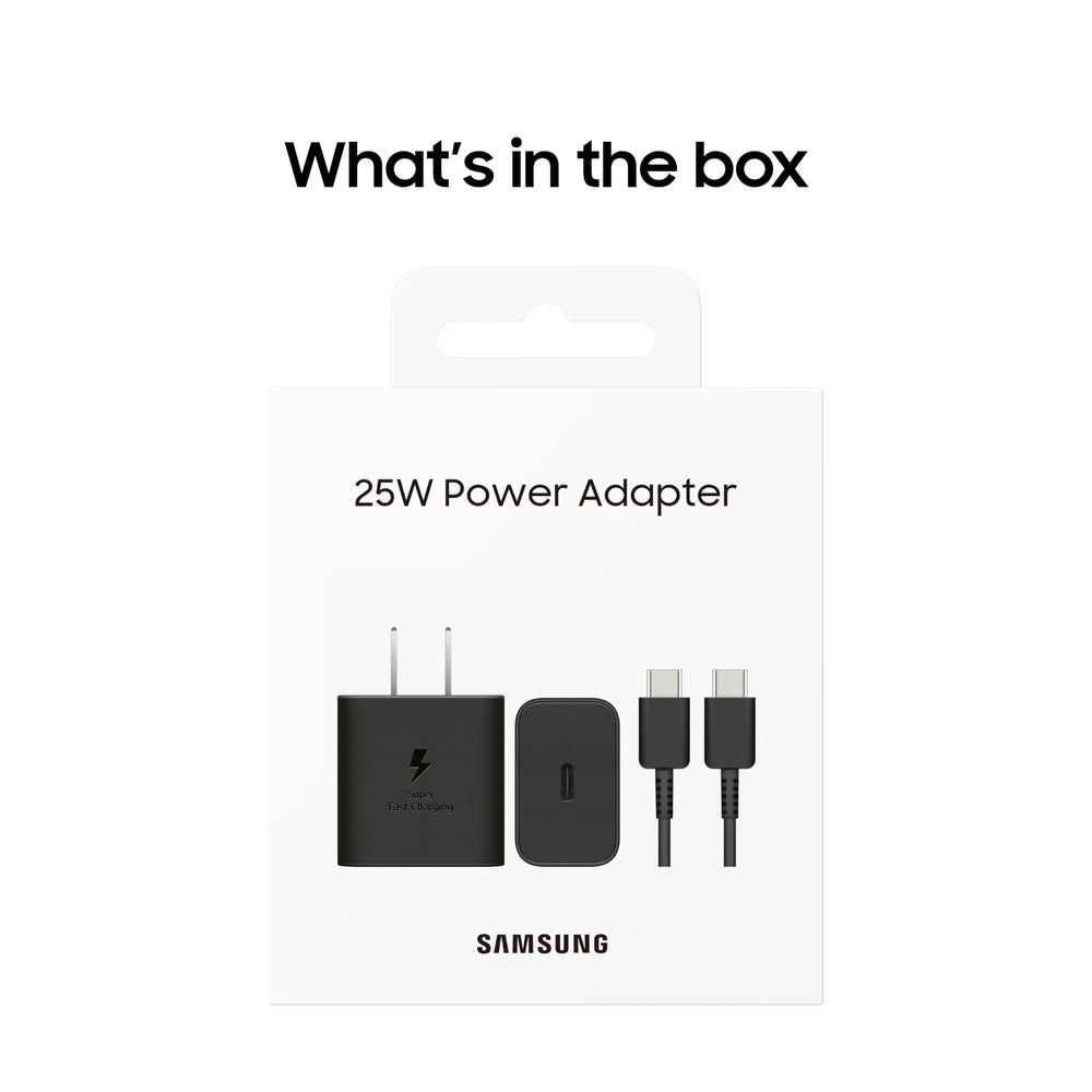 Samsung adaptador 25W en bolsa de viaje evidenciando su conveniencia portátil