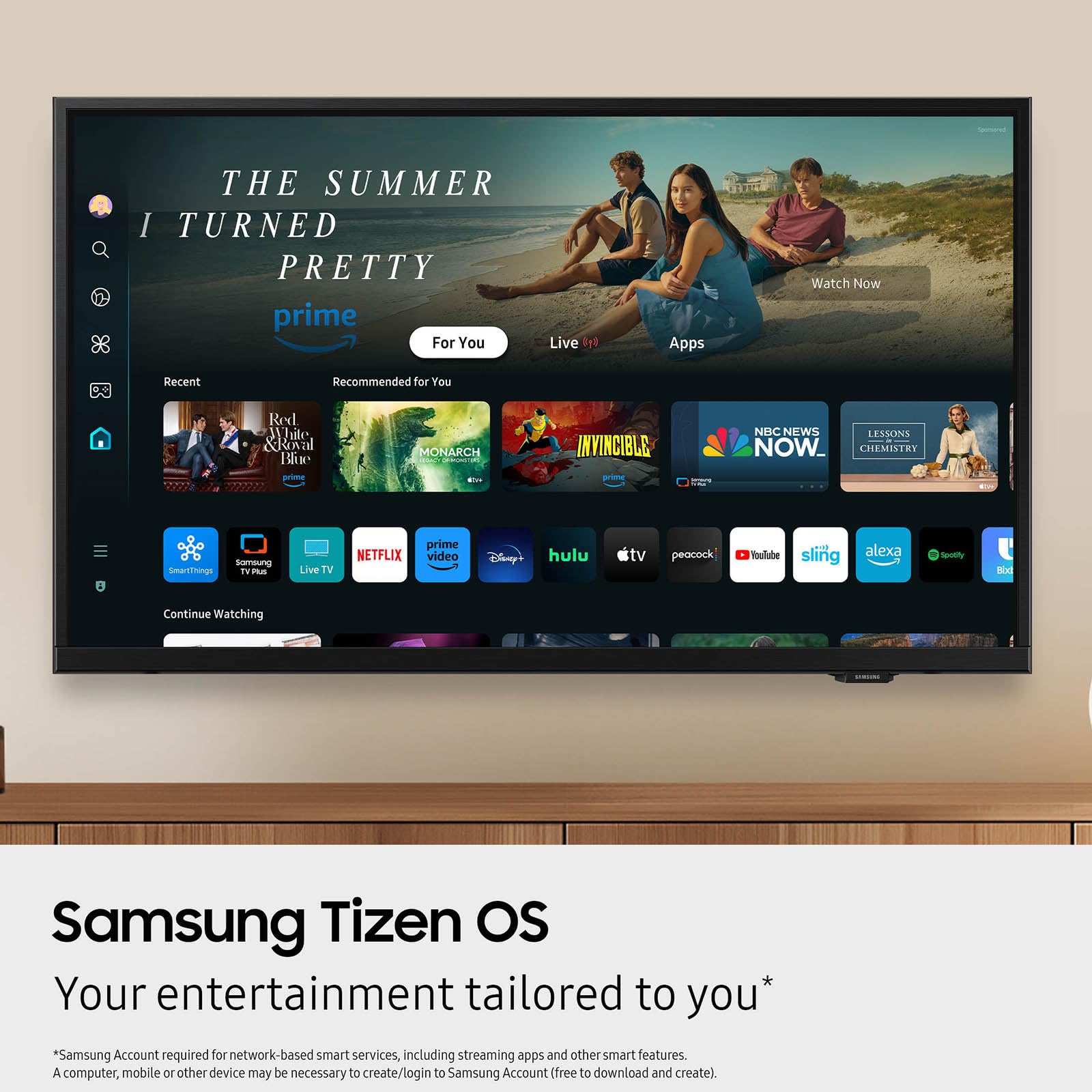 Samsung interfaz One UI Tizen mostrando apps y navegación sencilla