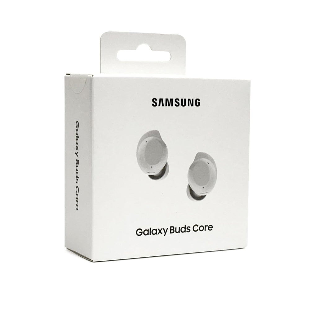 Samsung Galaxy Buds Core vista frontal mostrando diseño y beneficio de ajuste cómodo