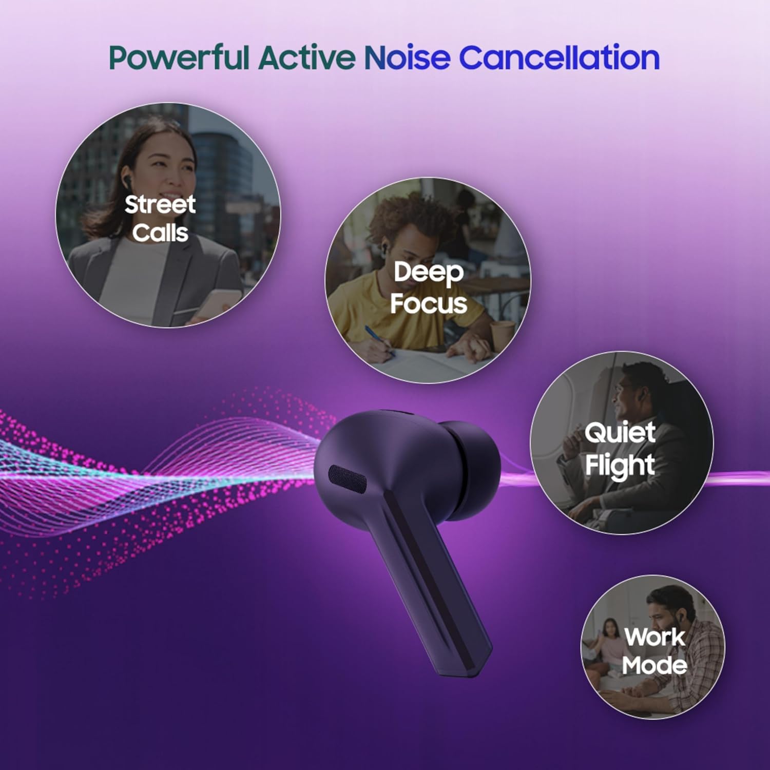 Samsung Galaxy Buds3 FE en oído demostrando ajuste seguro y confort diario