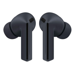 Samsung Galaxy Buds3 FE vista frontal en negro con diseño compacto y cómodo