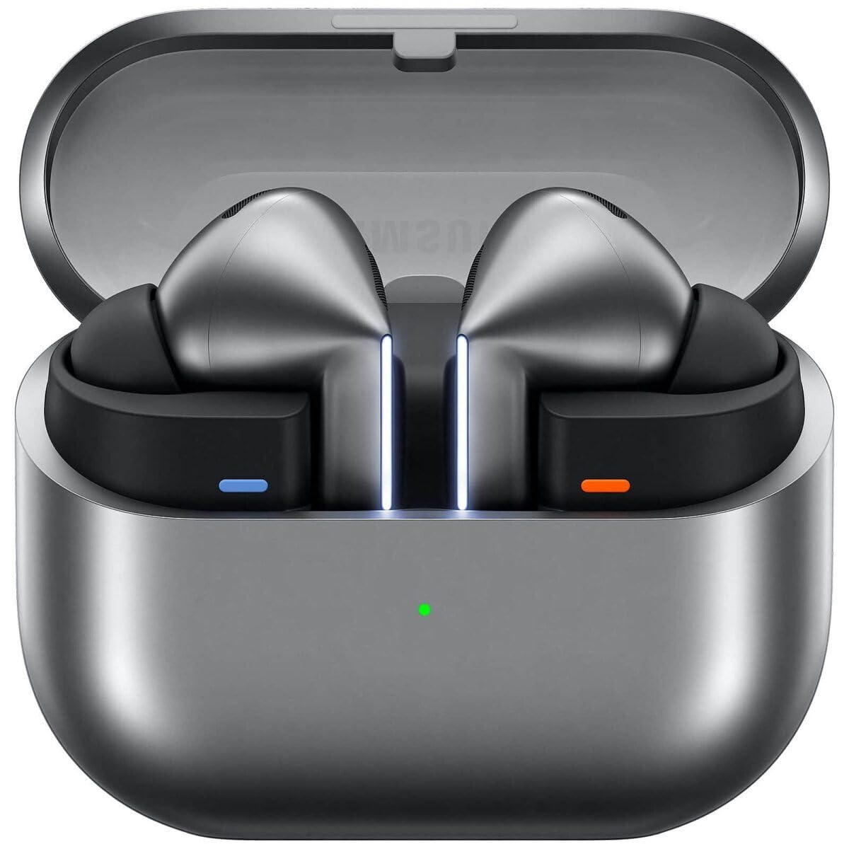 Samsung Galaxy Buds3 Pro vista frontal, diseño cómodo y sonido claro