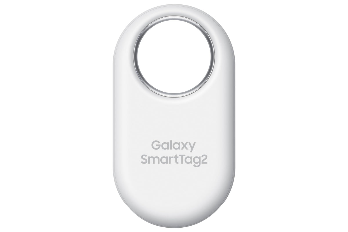 Samsung SmartTag2 frontal mostrando diseño compacto y fácil colocación