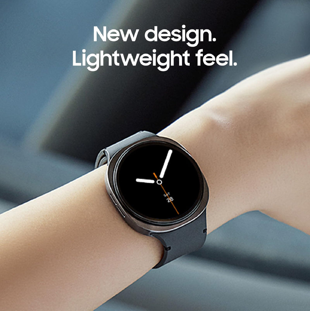 Samsung Galaxy Watch8 textura de la carátula Samsung que resalta acabado delgado y elegante