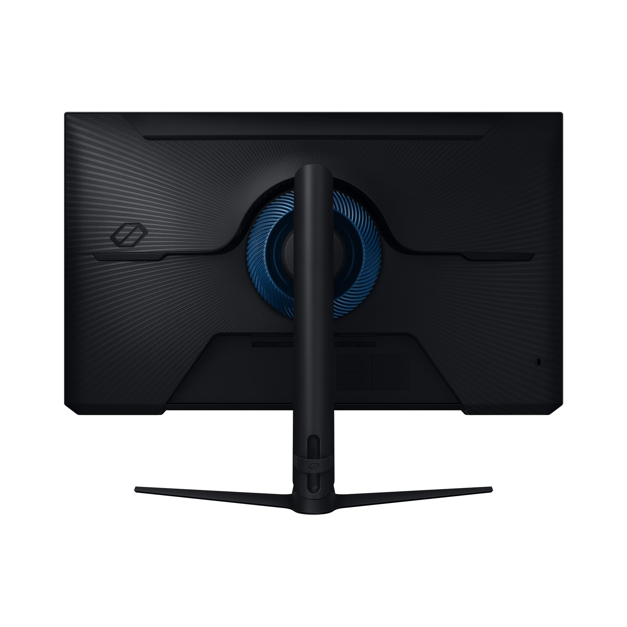 Samsung Odyssey G5 lado a lado con teclado para referencia de tamaño