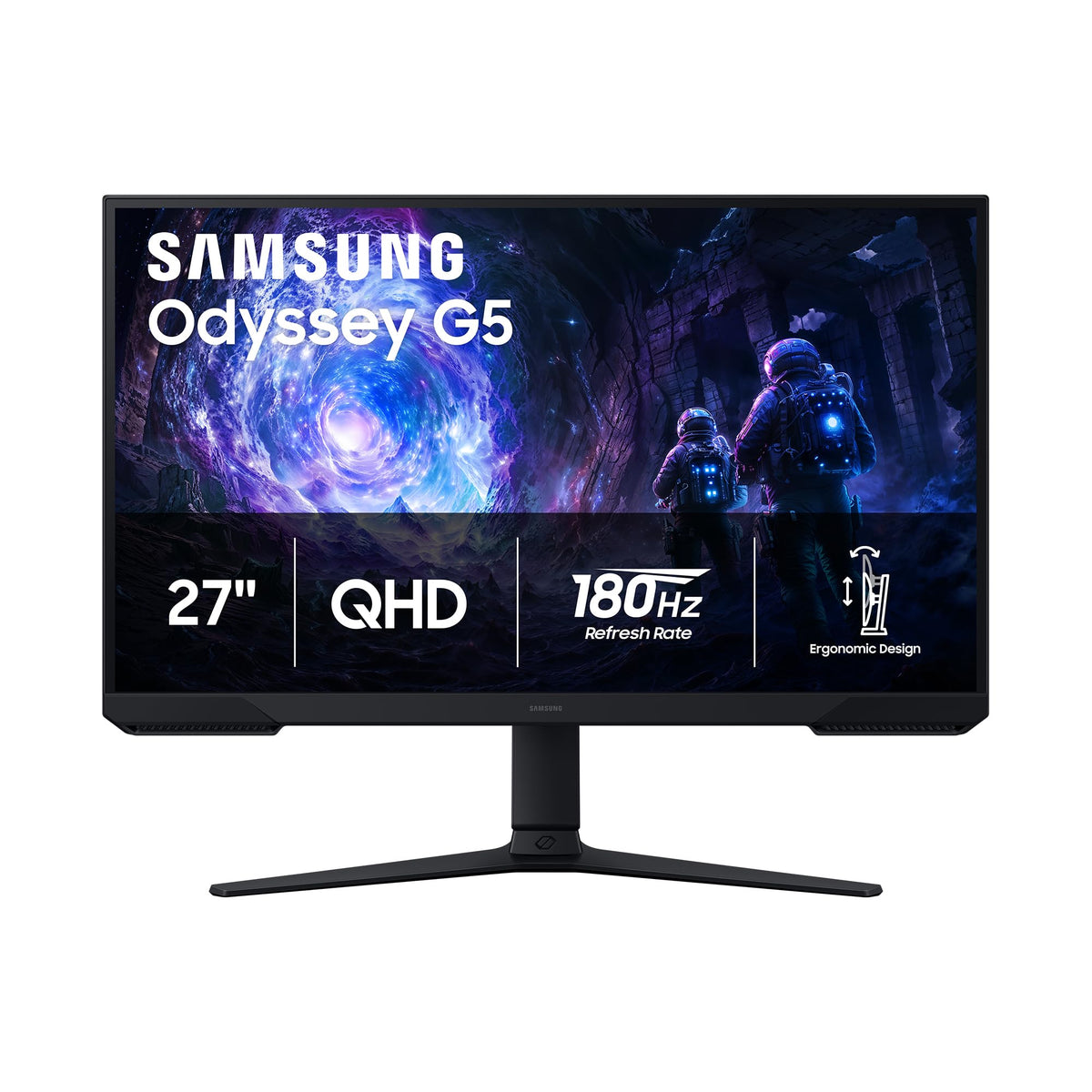 Samsung Odyssey G5 vista frontal con imagen nítida y alto detalle