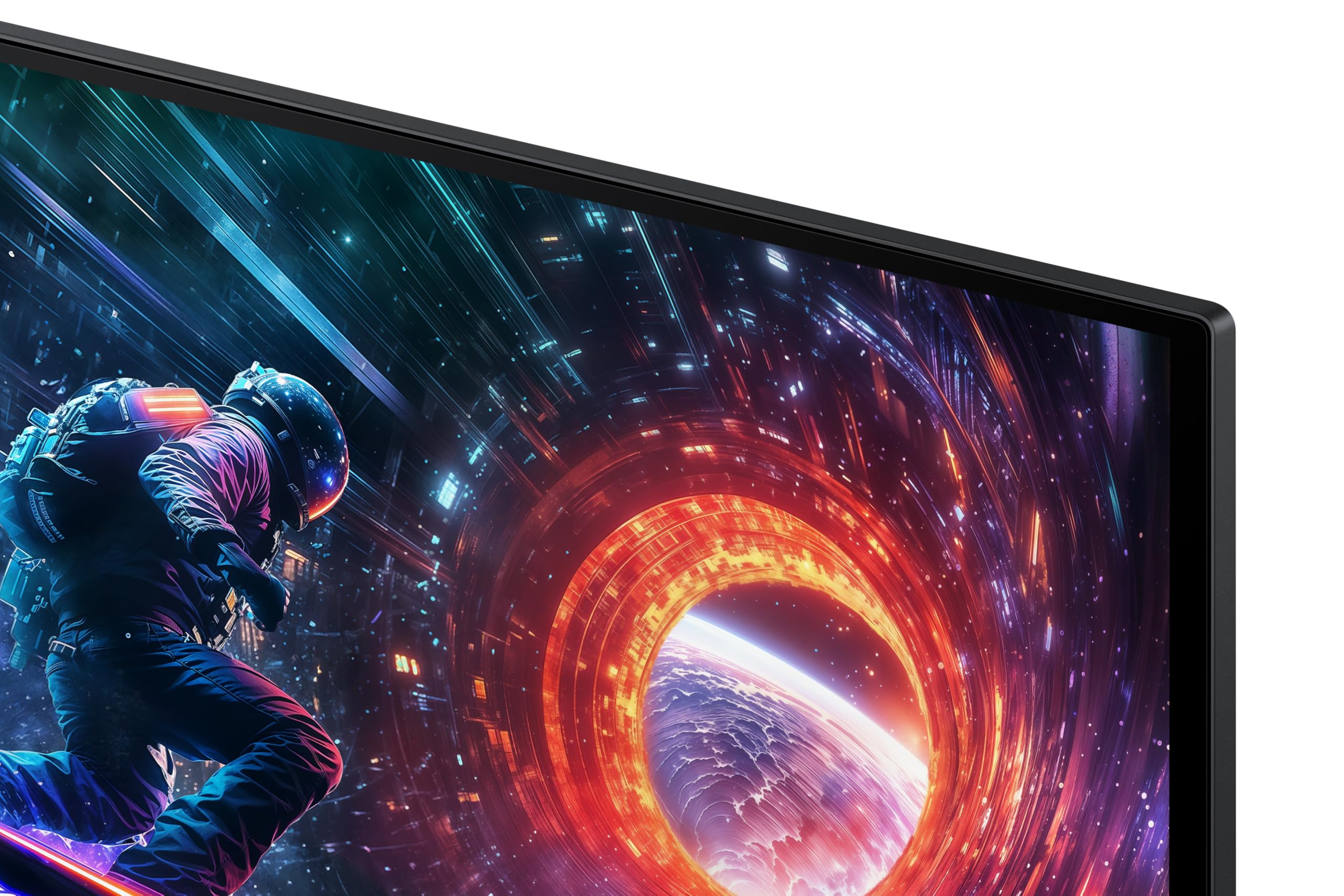 Samsung Odyssey OLED G5 en escritorio con accesorios optimizando experiencia gaming
