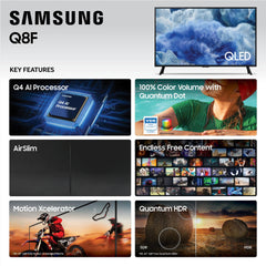 Samsung Q8F en salón reproduciendo película con imagen nítida