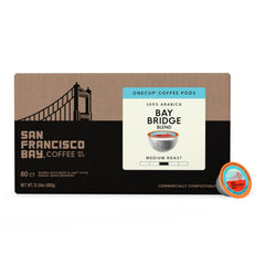 San Francisco Bay cápsulas en mano mientras se colocan en cafetera compatible