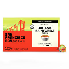 San Francisco Bay paquete frontal mostrando 120 cápsulas y conveniencia ecológica