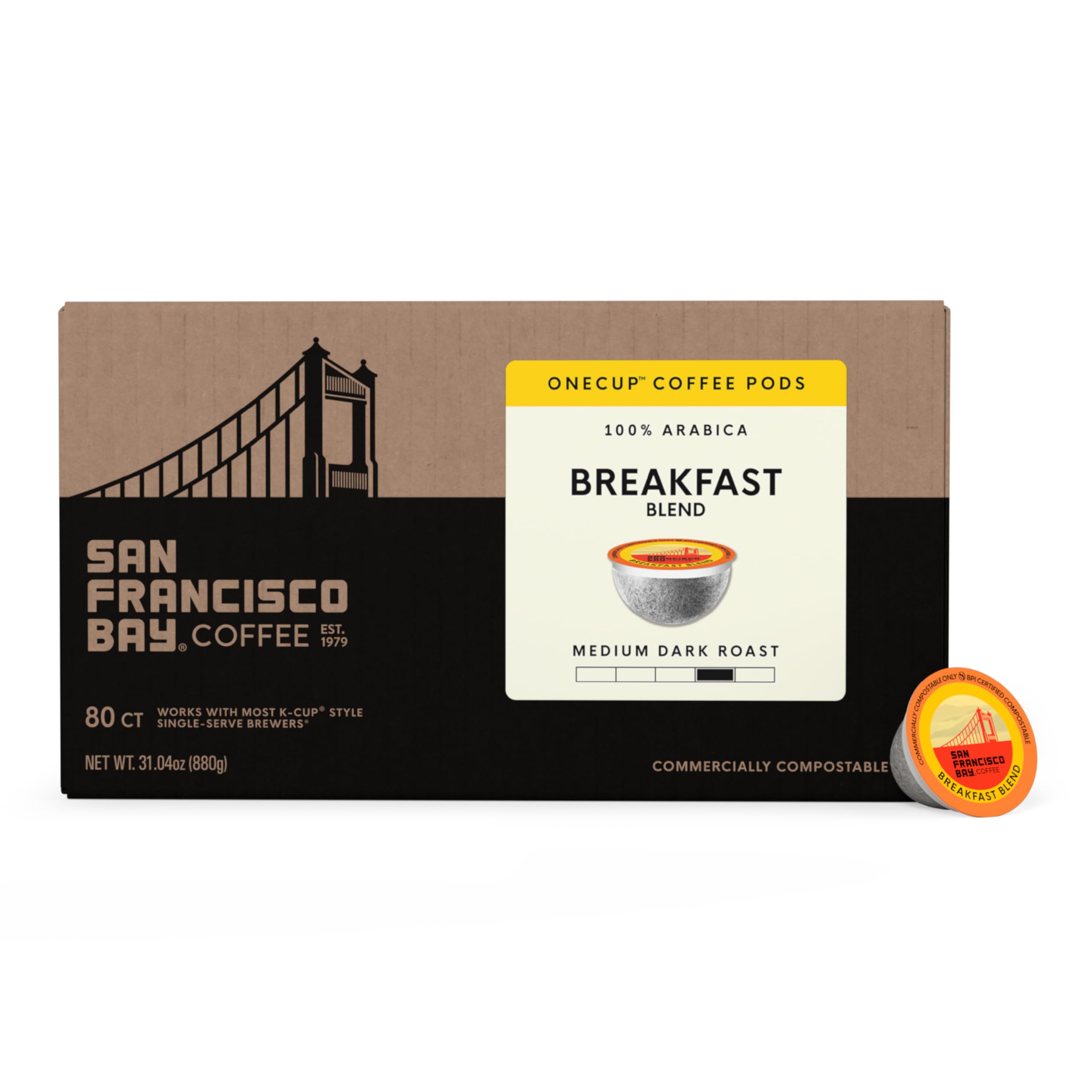San Francisco Bay primer plano del café molido indicando aroma y calidad