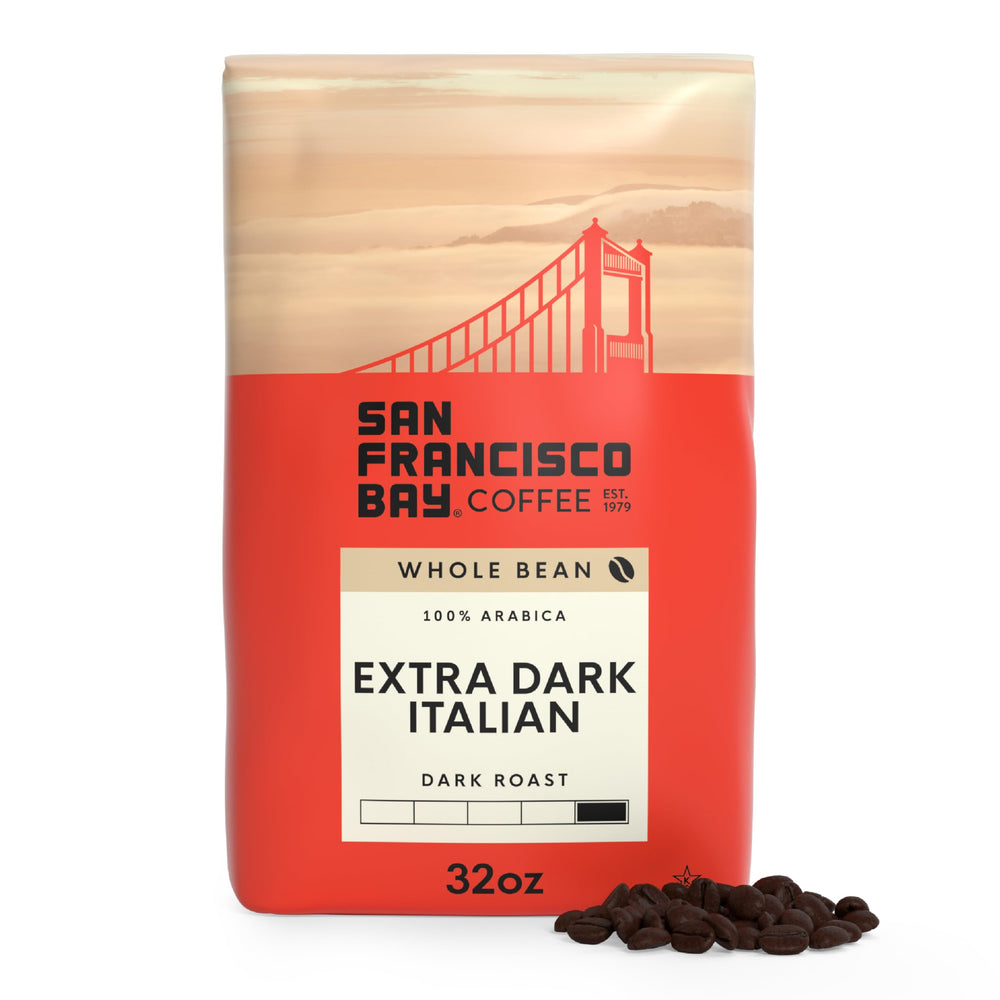 SAN FRANCISCO BAY front packaging showing 2 lb bag and bold roast benefits