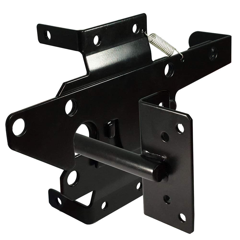 SANKINS pestillo frontal de acero negro mostrando robustez y seguridad