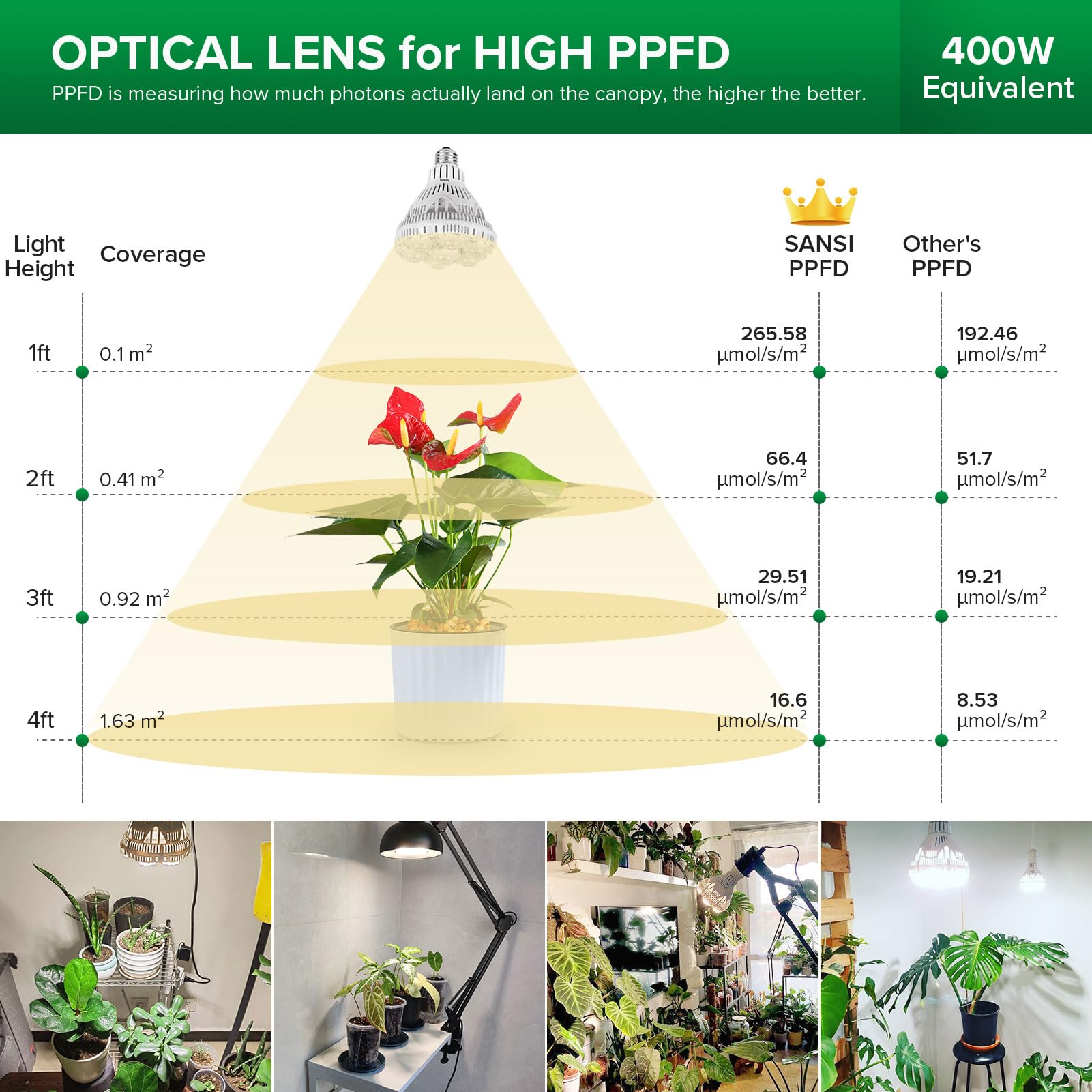 SANSI grow light illuminating seedling tray for faster establishment