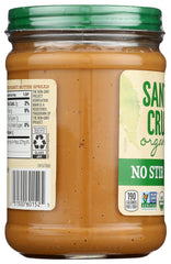 Santa Cruz ORGANIC frasco junto a utensilios para comparar tamaño y porciones