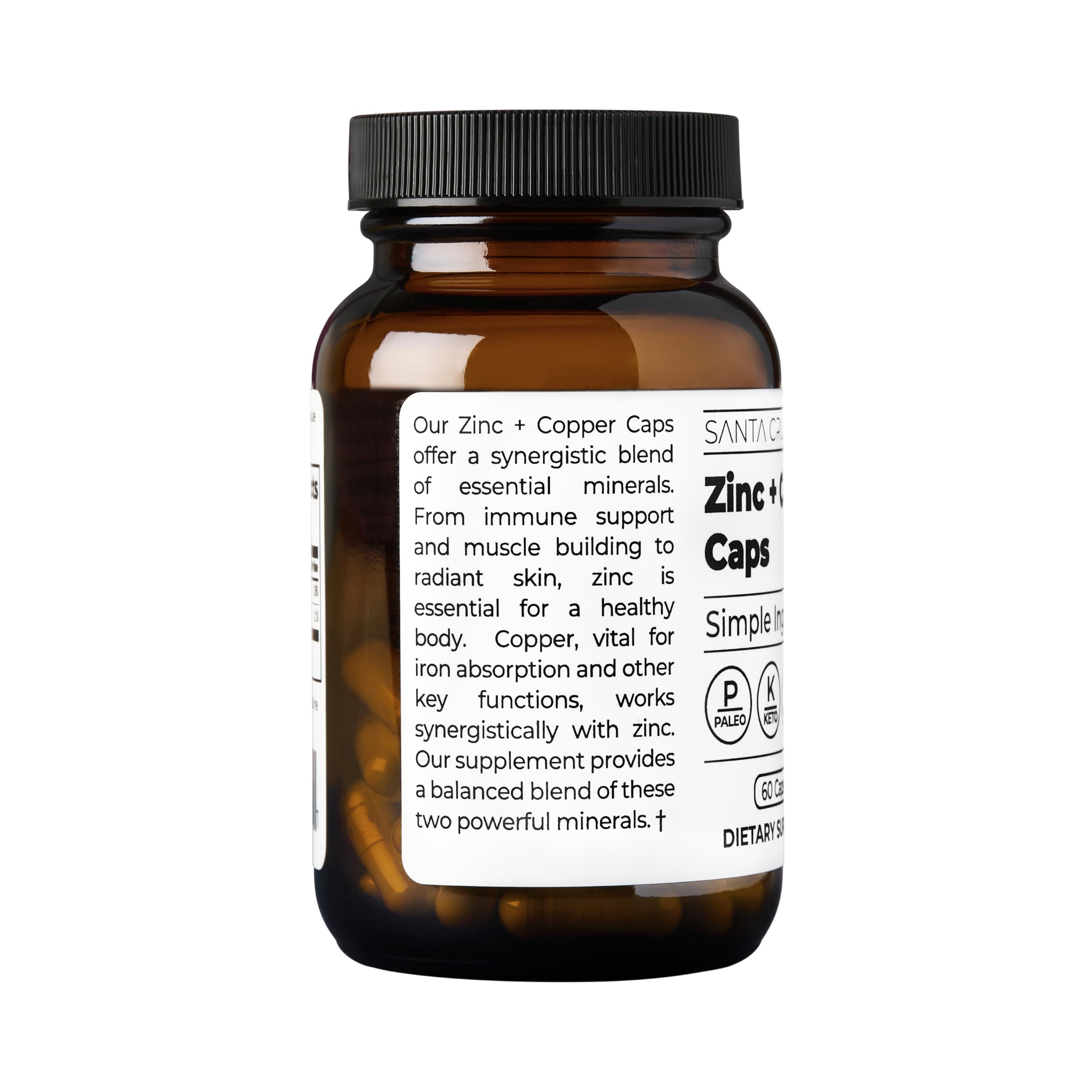 Santa Cruz Paleo cápsulas distribuidas en mesa mostrando cantidad y color