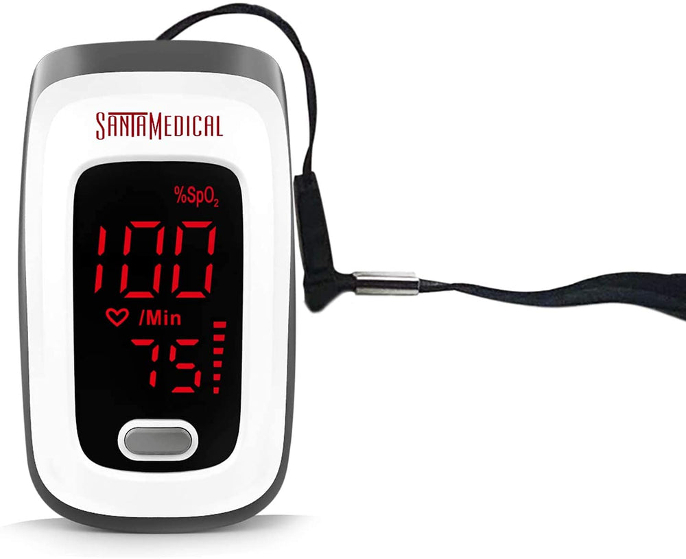 Santamedical accesorios incluidos: pilas, cordón y manual listos para usar