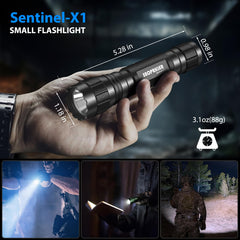 SAOPRKLER linterna colocada en cinturón durante uso nocturno, mejora la visibilidad