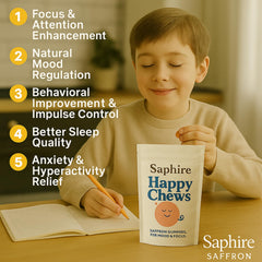 SAPHIRE HAPPY CHEWS etiqueta de ingredientes clara que facilita la lectura