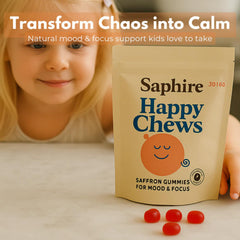 SAPHIRE HAPPY CHEWS primer plano de textura blanda y sabor a baya apetecible