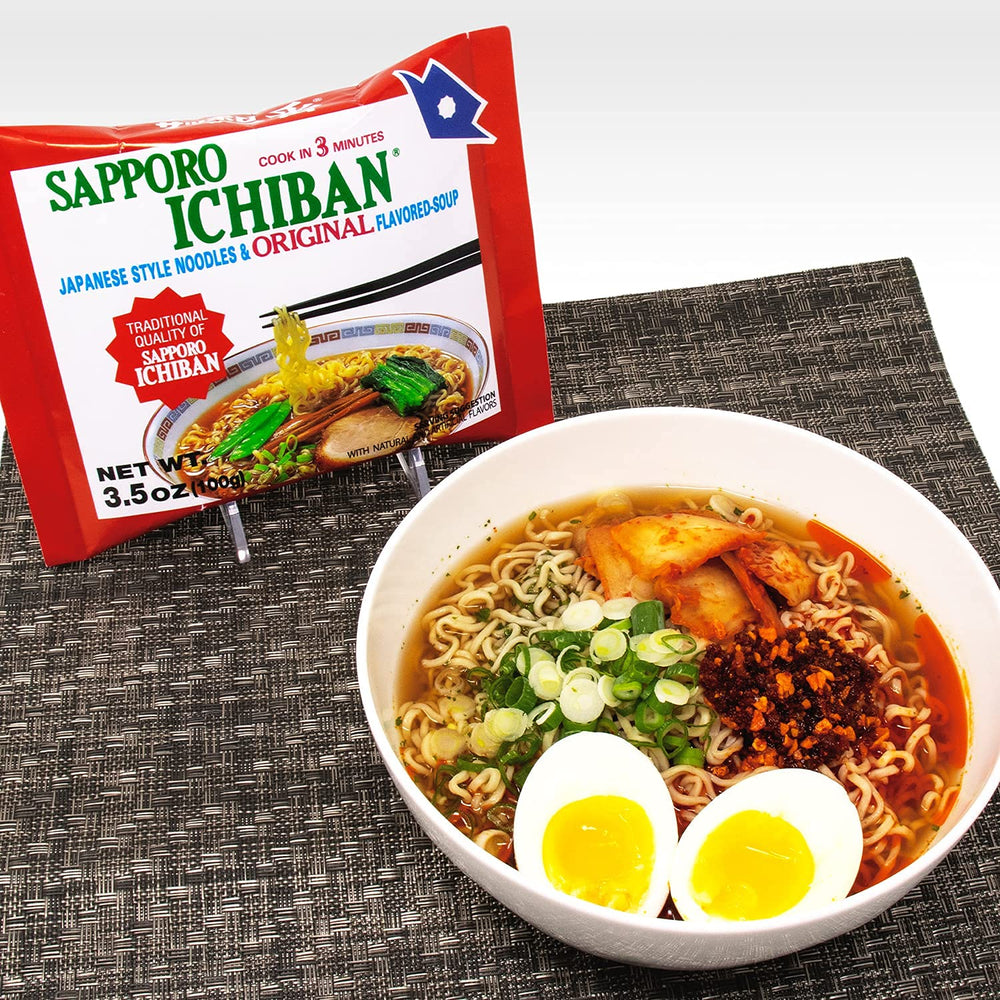 Sapporo Ichiban caja con 24 sobres para almacenamiento en despensa