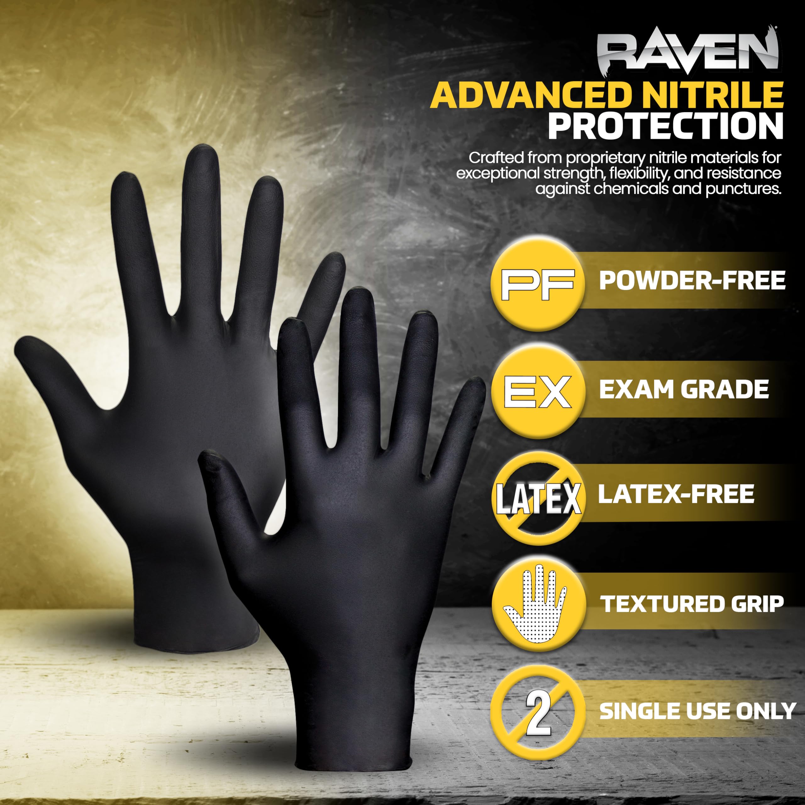 SAS Raven primer plano de textura en palma para mejor agarre y control