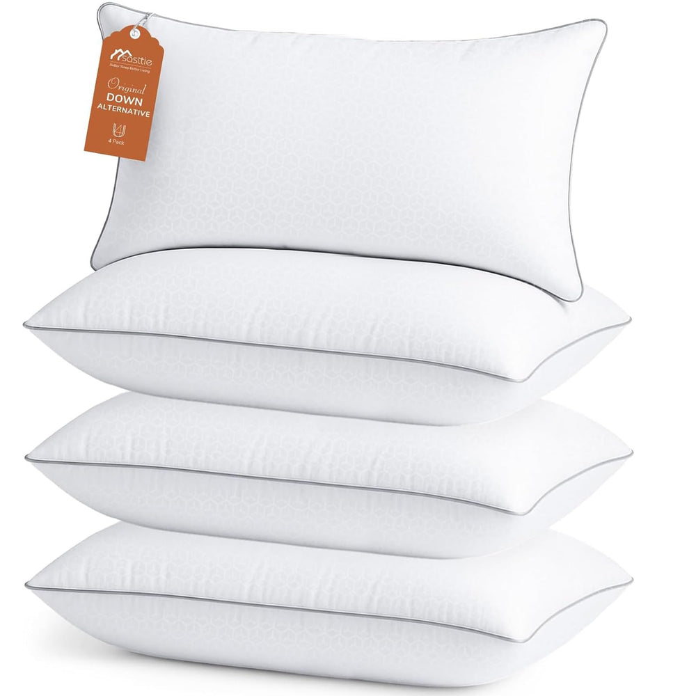 Sasttie pack de 4 frente del empaque muestra aspecto hotelero y confort