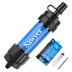 Sawyer MINI vista frontal azul mostrando diseño compacto y portabilidad