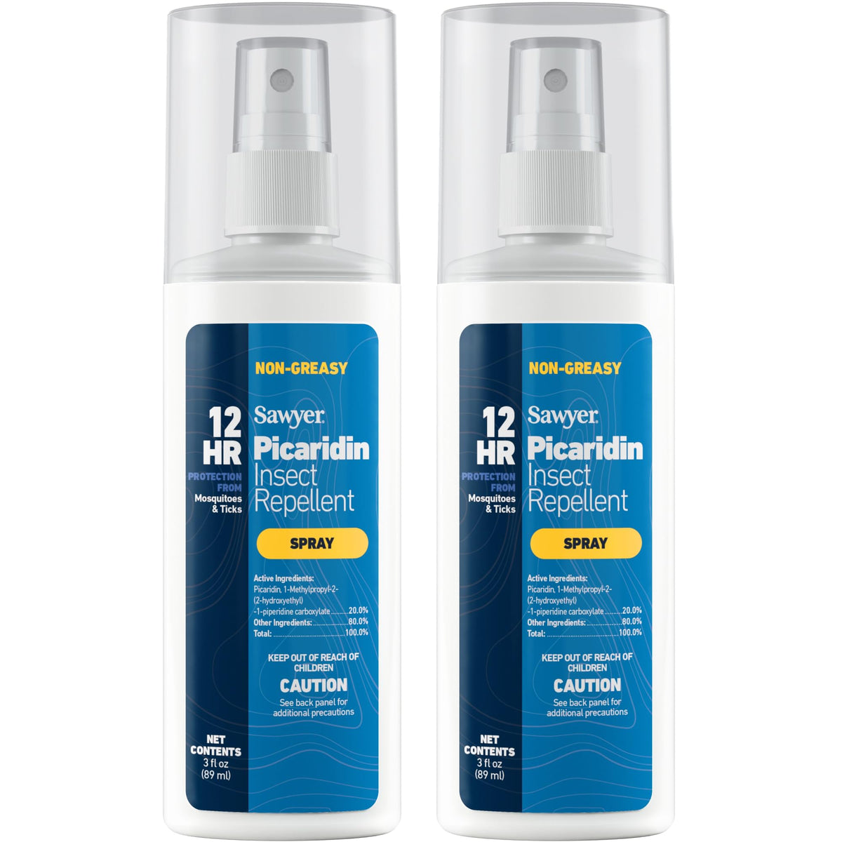 Sawyer spray frontal pack de 2 mostrando envase y tamaño práctico