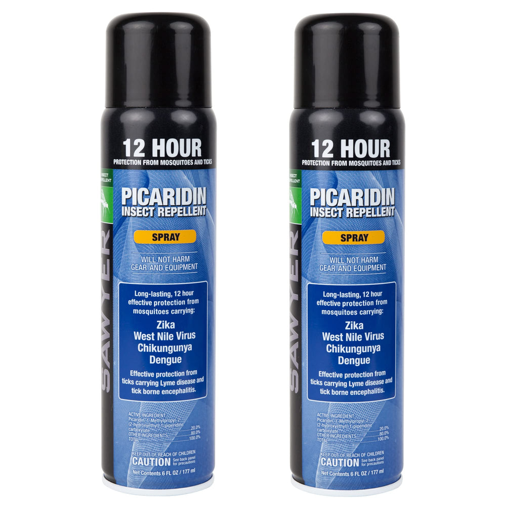 Sawyer spray frontal pack de 2 mostrando envases listos para viaje y protección