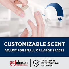 SC Johnson Professional calentador enchufado en pared emitendo fragancia