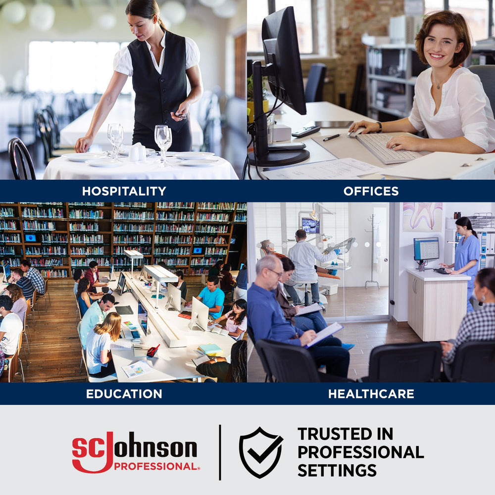 SC Johnson Professional etiqueta con instrucciones y precauciones claras