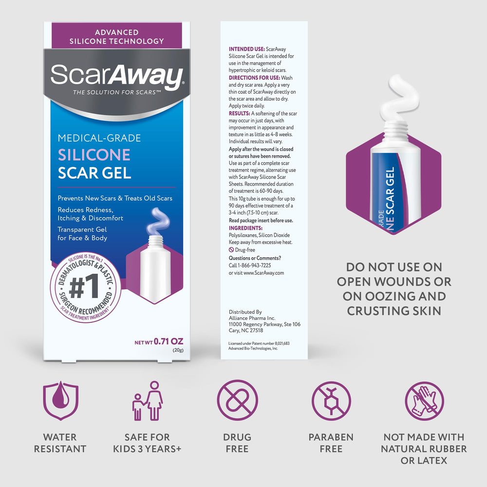 ScarAway uso en cuello y cara demostrando compatibilidad facial